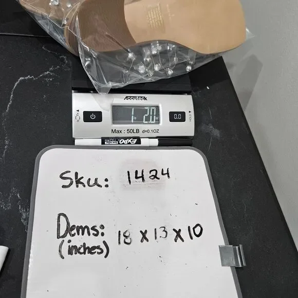 Steve Madden Intricate Clear Rhinestone Block Heel Slide Sandals 8 Dressy Party - Picture 11 of 11